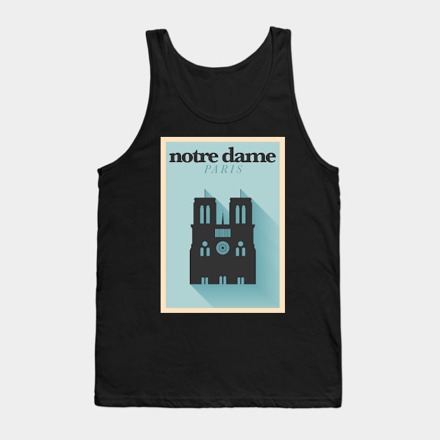 Notre Dame Paris Poster Design Tank Top by kursatunsal